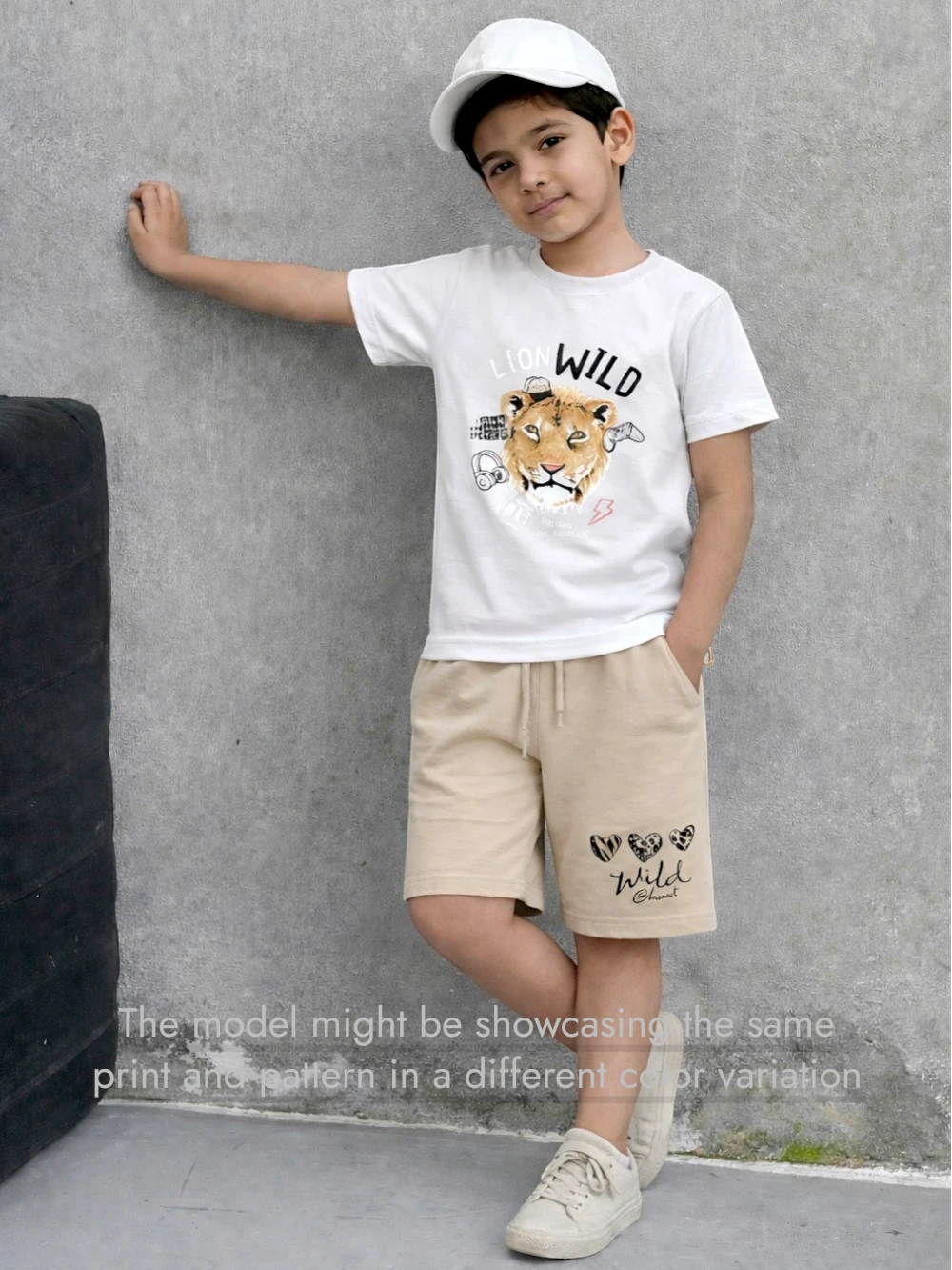 Bambify Ultra Soft Bamboo Cotton Kids Shorts Set ‚ The Lion Dusty Blue & Yellow Bambify India Dusty Blue 9-10 Years bamboo cotton kids clothing India