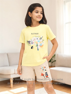 Bambify Ultra Soft Bamboo Cotton Kids Shorts Set ‚ Australia Dusty Blue & Yellow Bambify India Dusty Blue 9-10 Years bamboo cotton kids clothing India