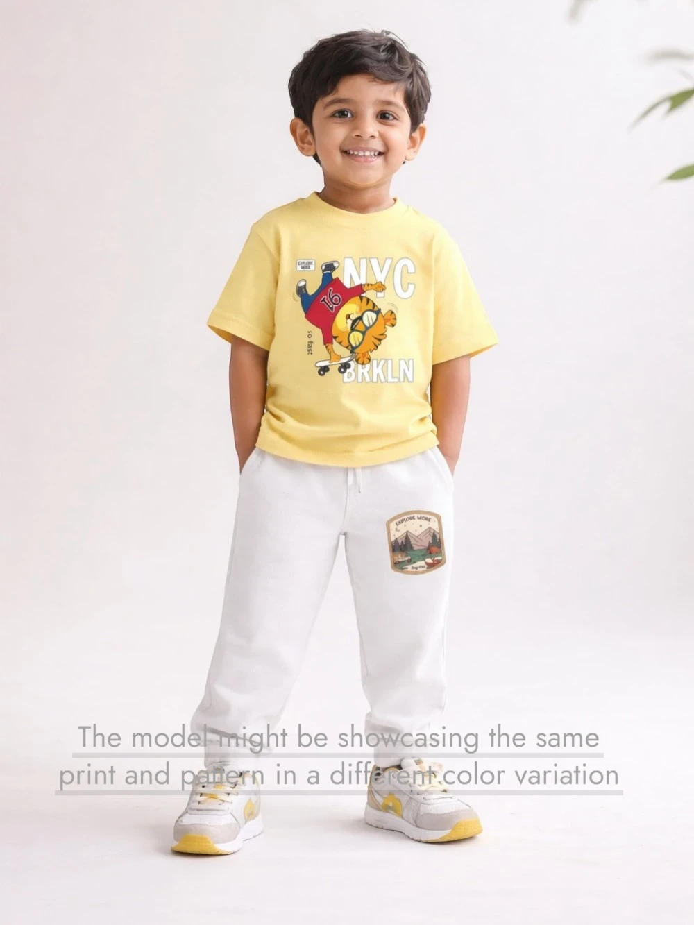 Bambify All Sports Kids Tracks Set ‚ Urban Style Beige & White Bamboo Cotton Bambify India Beige 9-10 Years bamboo cotton kids clothing India